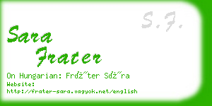 sara frater business card